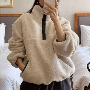 Sherpa Quarter Zip Teddy Top